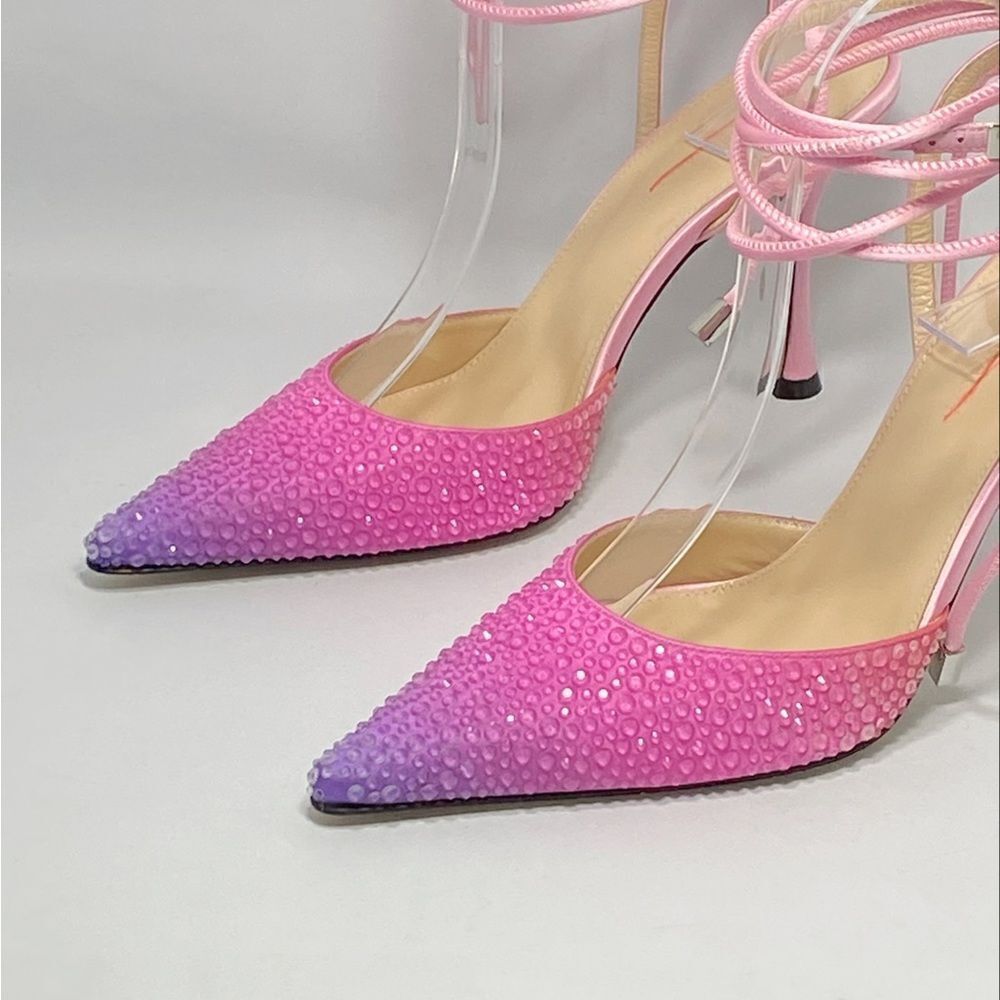 Mach & Mach Crystal-embellished ombré satin pumps size 38.5 - Picture 8 of 15